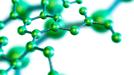 Wall Mural - concept of molecular structure, 3d illustration