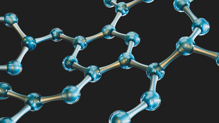 Wall Mural - concept of molecular structure, 3d illustration