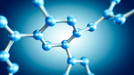 Wall Mural - concept of molecular structure, 3d illustration
