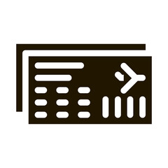 Poster - Airline Ticket Boarding Pass Icon Vector