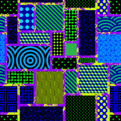 Poster - Geometric abstract pattern in patchwork style.