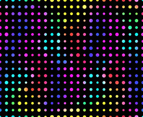 Poster - Dot polka. Random circle seamless pattern. Irregular polkadots. Multicolored polka dots. Colorful background with big and small dot. Dotted backdrop. Circles texture. Repeat design for prints. Vector