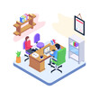 © SmashingStocks - Isometric illustration editable design of employment recruitment