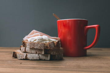 Sticker - breakfast time, coffee and toast