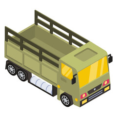 Wall Mural - 
Military truck isometric trendy design vector

