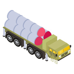 Wall Mural - 
Army truck isometric trendy design vector

