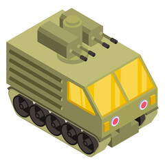 Wall Mural - 
Invade tank isometric editable vector 

