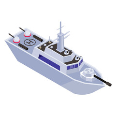 Wall Mural - 
Icon of warship in modern isometric design 

