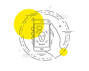 Poster - face detection line icon. head recognition sign. vector