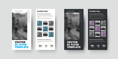 Poster - Set of vector dl flyers template with design and arrows