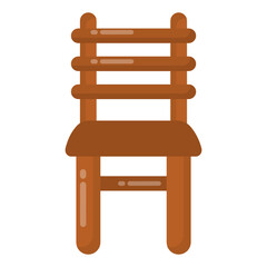 Canvas Print - 
Armless wooden chair con, vector design of chair 

