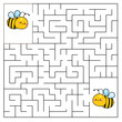 Maze puzzle. Help bees meet each other. Activity for toddlers. educational children game