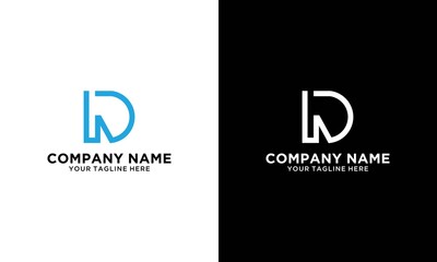 initial letter N D logo design template