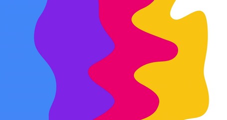 Wall Mural - abstract pink, yellow and purple wavy animation for intro, outro or transitions liquid colors shapes