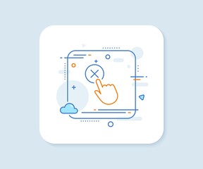 Poster - reject click line icon. decline button sign. vector