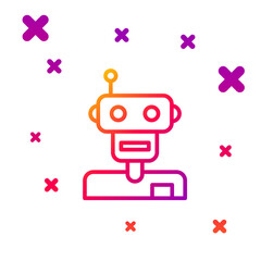Poster - Color line Robot icon isolated on white background. Gradient random dynamic shapes. Vector