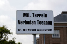 General Sign Military Property At Den Helder The Netherlands 23-9-2019
