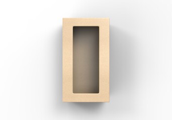 hard box with window set mock-up. Good for packaging design. 3d illustration