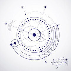 Vector industrial and engineering background, future technical plan. Abstract blueprint of mechanism, mechanical scheme.