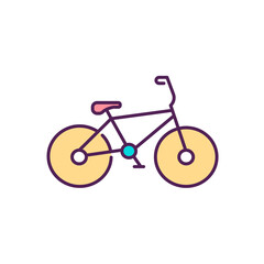 Sticker - Cycle sport RGB color icon. Physical, aerobic activity. Road bicycle racing. Cyclocross. Team, individual competition. Workout for heart, lungs. Fitness level improvement. Isolated vector illustration