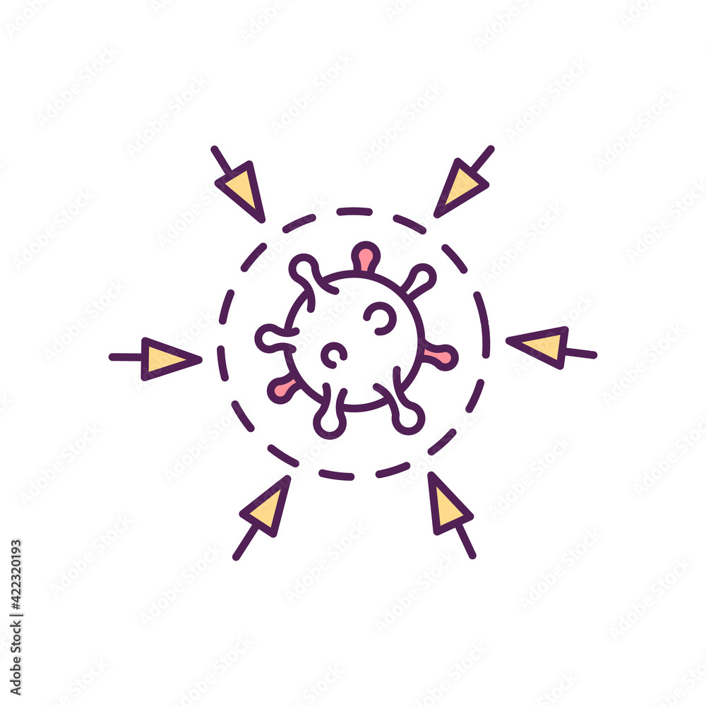 Antimicrobial resistance RGB color icon. High disease spreading risk ...