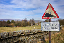 Roadside Warning For Steep Hill