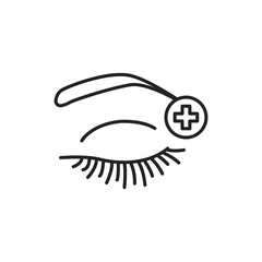 Poster - Eyebrow and eyelash treatment color line icon. Pictogram for web page, mobile app, promo.