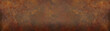 Leinwandbild Motiv Grunge rusty orange brown metal corten steel stone background texture banner panorama