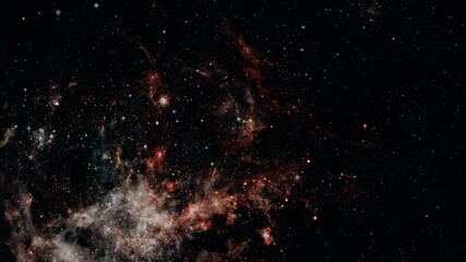 Wall Mural - abstract space exploration nebula sky seamless loop background. 4k 3d rendering looping camera flyin