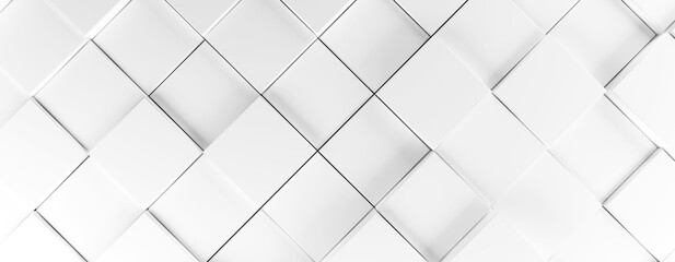 Wall Mural - White cubes background, 3d rendering