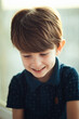 Portrait of the smiling boy. Toddler, close up portrait