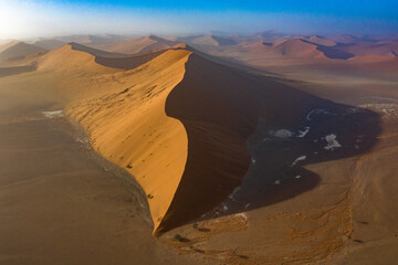 Aerial view of a dune in namibia