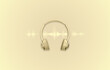 © OneClic - Golden headphones on bright background with waveform