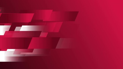 Aufkleber - Red crimson squares shapes minimal background. Motion graphics copy space.