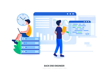 Wall Mural - Back End Engineer  Illustration Concept