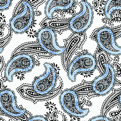 Wall Mural - Paisley Ornamental seamless pattern. Vector fabric background