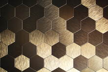 Golden Hexagon Brushed Steel