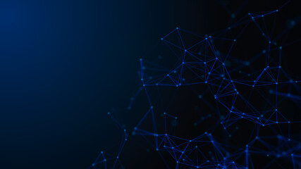 Abstract digital network connection. Technology background. Big data. Network connection dots and lines. Plexus. Big data background. 3d rendering. Background.