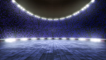 Wall Mural - technology tv show studio backdrop. ideal for virtual tracking system sets, with green screen