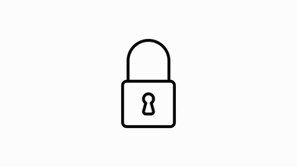 Poster - SECURITY line icon of for modern concepts, web and apps on white background. Motion graphic.