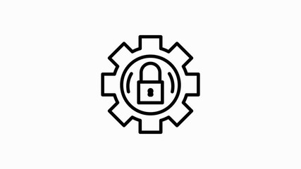 Poster - SECURITY line icon of for modern concepts, web and apps on white background. Motion graphic.