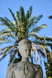 palm tree with sculpture