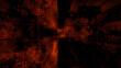 © RocknRoller Studios - Futuristic, Orange Digital Grid background. Network Tech Wallpaper. 3D Render
