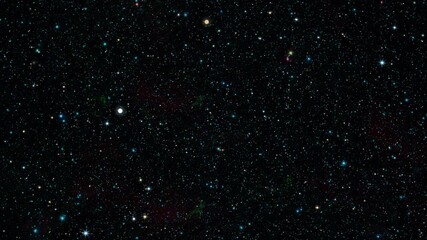 Wall Mural - 4k 3d seamless loop of shinny stars animation on black background. graphic motion overlay effect loo