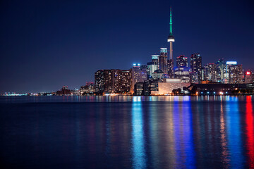 Wall Mural - Toronto's colourful and vibrant night skyline