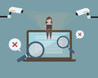 © Piscine26 - micromanagement culture that monitor and control you in every single step of your work vector