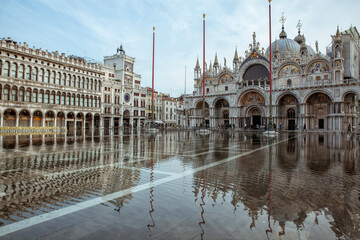 Wall Mural - flood in Venice, San Marco square