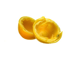 Wall Mural - Lemon after squeezed isolated on  white background.