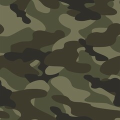 Army camo green texture repeat print vector textile background.