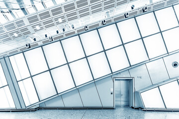 Poster - Interior view of modern architecture in black and white
